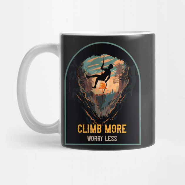 Climb more worry less Rope climbing quote mountains adventure by HomeCoquette